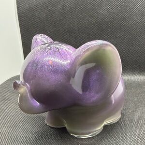 Unique Resin,Purple Ceramic Elephant battery tea light ,Figurine